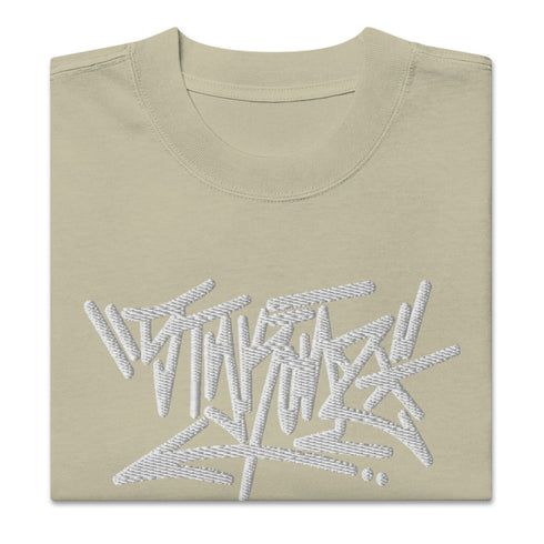 Men's Graffiti Oversized Faded T-Shirt XL Embroidered Stykonz feat White Crown Tagz III | Hip - Hop Streetwear T-Shirt - Stykonz Graffiti Streetwear