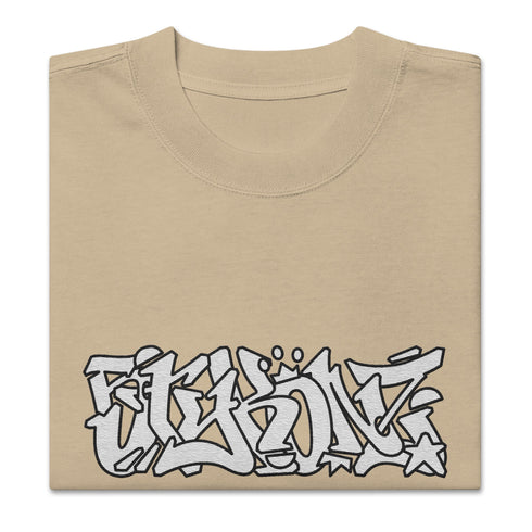 Men's Graffiti Oversized Faded T-Shirt XL Embroidered Stykonz feat Wildstyle | Hip - Hop Streetwear T-Shirt - Stykonz Graffiti Streetwear