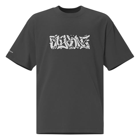 Men's Graffiti Oversized Faded T-Shirt XL Embroidered Stykonz feat Wildstyle | Hip - Hop Streetwear T-Shirt - Stykonz Graffiti Streetwear