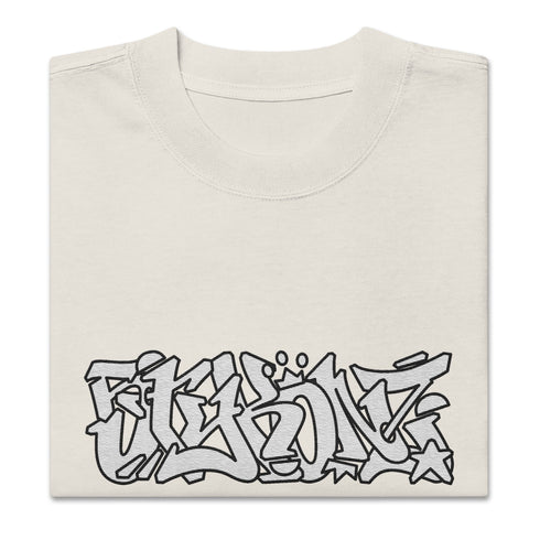 Men's Graffiti Oversized Faded T-Shirt XL Embroidered Stykonz feat Wildstyle | Hip - Hop Streetwear T-Shirt - Stykonz Graffiti Streetwear