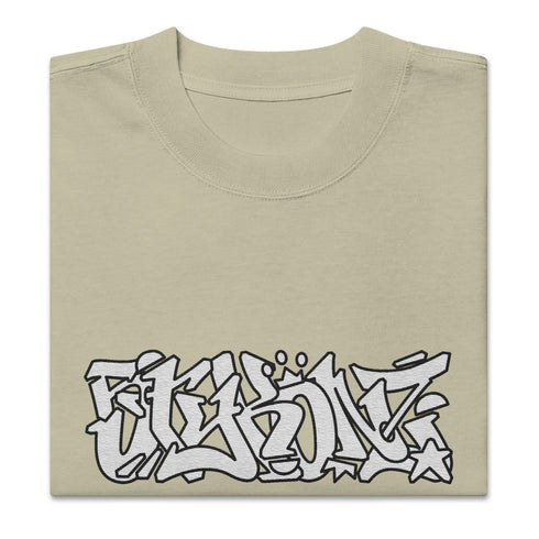 Men's Graffiti Oversized Faded T-Shirt XL Embroidered Stykonz feat Wildstyle | Hip - Hop Streetwear T-Shirt - Stykonz Graffiti Streetwear