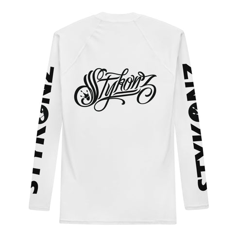 Men's Graffiti Rash Guard Black on White Scriptkonz | Hip - Hop Streetwear Rash Guard - Stykonz Graffiti Streetwear
