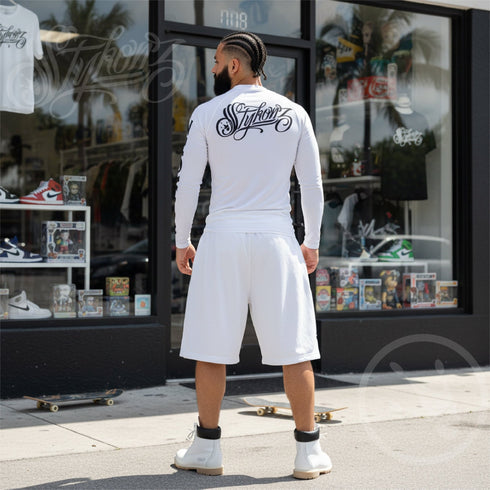 Men's Graffiti Rash Guard Black on White Scriptkonz | Hip - Hop Streetwear Rash Guard - Stykonz Graffiti Streetwear
