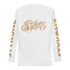 Men's Graffiti Rash Guard Gold on White Scriptkonz | Hip - Hop Streetwear Rash Guard - Stykonz Graffiti Streetwear