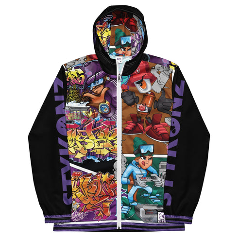 Men’s Graffiti Windbreaker Jacket – Comic Stykonz 1 Hip - Hop Streetwear | Stykonz™ - Stykonz Graffiti Streetwear