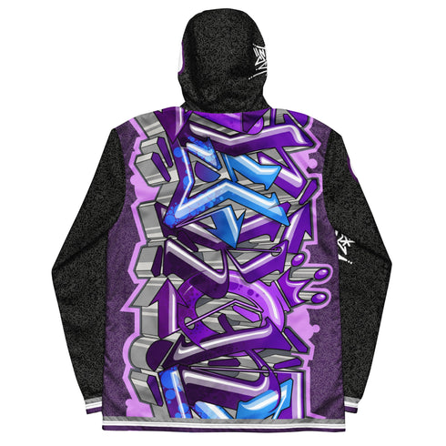 Men’s Graffiti Windbreaker Jacket – Stykonz Purple Wildstyle Hip - Hop Streetwear | Stykonz™ - Stykonz Graffiti Streetwear