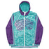 Men’s Graffiti Windbreaker Jacket – Turquoise Mix Script Hip - Hop Streetwear | Stykonz™ - Stykonz Graffiti Streetwear
