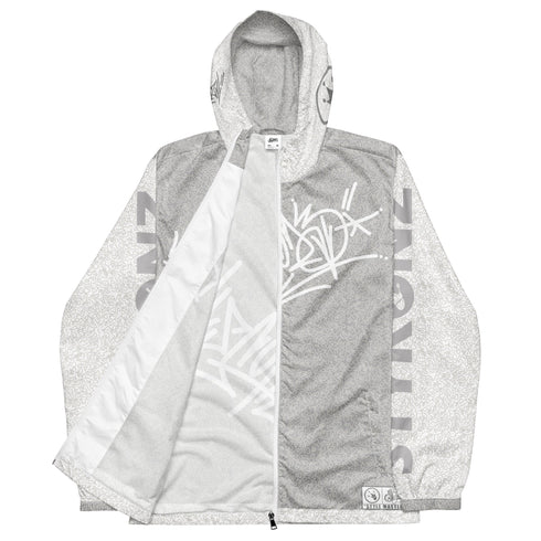 Men’s Graffiti Windbreaker Jacket – White Style Master Tag Hip - Hop Streetwear | Stykonz™ - Stykonz Graffiti Streetwear