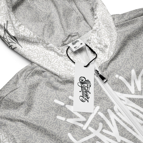 Men’s Graffiti Windbreaker Jacket – White Style Master Tag Hip - Hop Streetwear | Stykonz™ - Stykonz Graffiti Streetwear