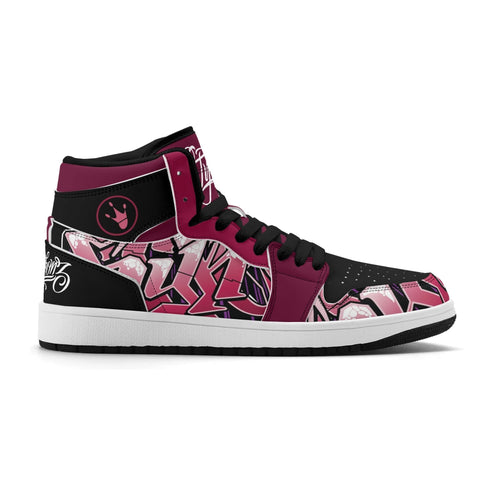 Metari 6T7 High Top Snekonz – Black Cherry | Hip - Hop Streetwear Kicks - Stykonz Graffiti Streetwear