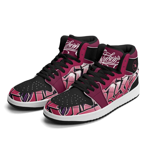 Metari 6T7 High Top Snekonz – Black Cherry | Hip - Hop Streetwear Kicks - Stykonz Graffiti Streetwear