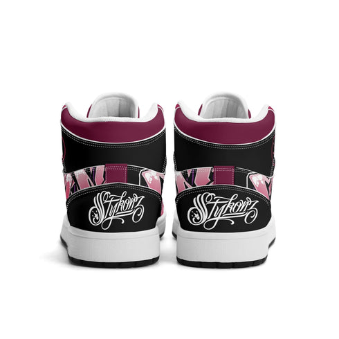 Metari 6T7 High Top Snekonz – Black Cherry | Hip - Hop Streetwear Kicks - Stykonz Graffiti Streetwear
