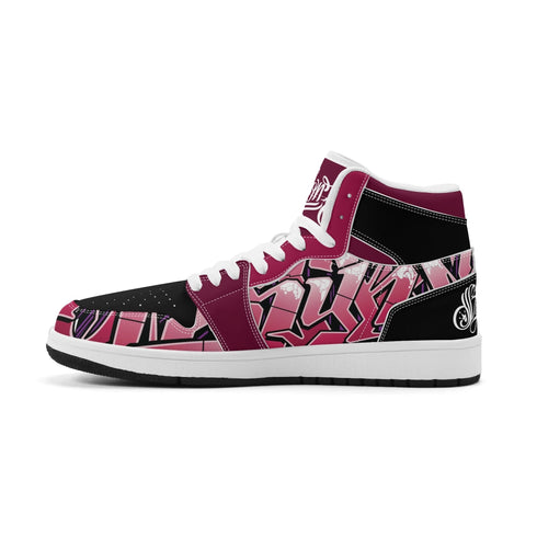 Metari 6T7 High Top Snekonz – Black Cherry | Hip - Hop Streetwear Kicks - Stykonz Graffiti Streetwear