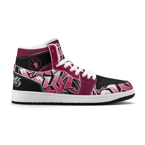 Metari 6T7 High Top Snekonz – Black Cherry | Hip - Hop Streetwear Kicks - Stykonz Graffiti Streetwear