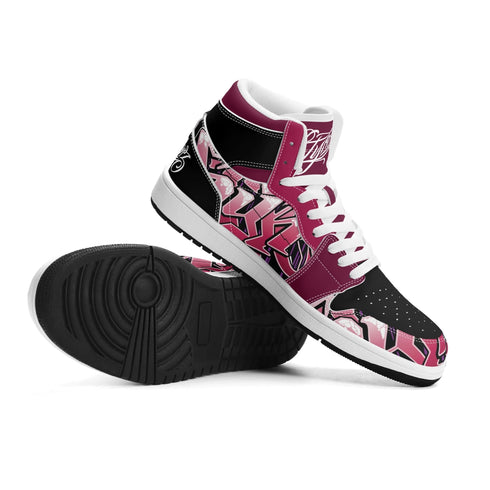Metari 6T7 High Top Snekonz – Black Cherry | Hip - Hop Streetwear Kicks - Stykonz Graffiti Streetwear