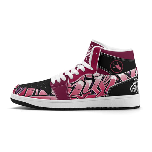 Metari 6T7 High Top Snekonz – Black Cherry | Hip - Hop Streetwear Kicks - Stykonz Graffiti Streetwear