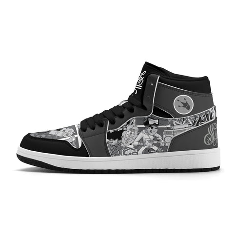 Metari 6T7 High Top Snekonz – Comic Stykonz 1 Black | Hip - Hop Streetwear Kicks - Stykonz Graffiti Streetwear