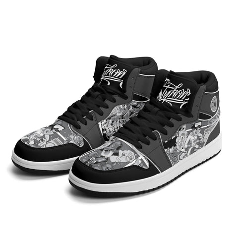 Metari 6T7 High Top Snekonz – Comic Stykonz 1 Black | Hip - Hop Streetwear Kicks - Stykonz Graffiti Streetwear