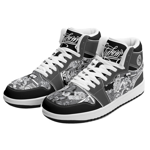 Metari 6T7 High Top Snekonz – Comic Stykonz 1 Black | Hip - Hop Streetwear Kicks - Stykonz Graffiti Streetwear