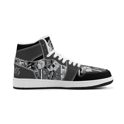 Metari 6T7 High Top Snekonz – Comic Stykonz 1 Black | Hip - Hop Streetwear Kicks - Stykonz Graffiti Streetwear