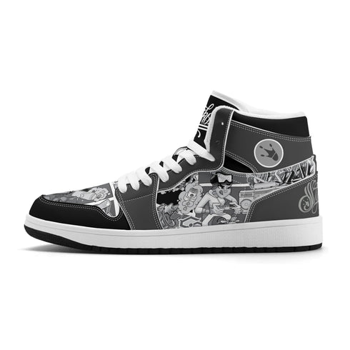 Metari 6T7 High Top Snekonz – Comic Stykonz 1 Black | Hip - Hop Streetwear Kicks - Stykonz Graffiti Streetwear