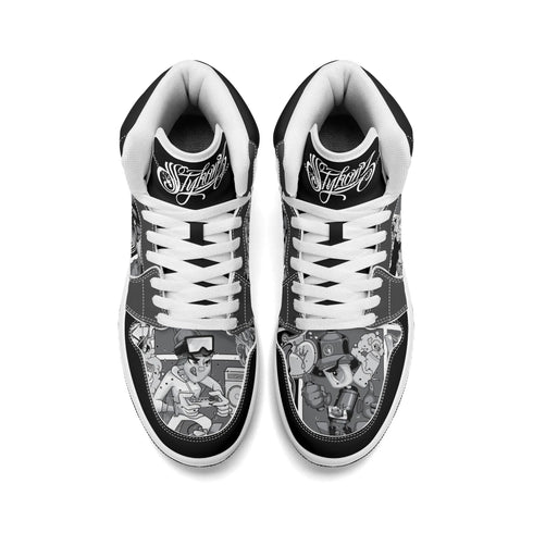Metari 6T7 High Top Snekonz – Comic Stykonz 1 Black | Hip - Hop Streetwear Kicks - Stykonz Graffiti Streetwear
