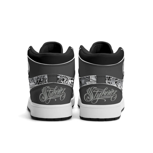 Metari 6T7 High Top Snekonz – Comic Stykonz 1 Black | Hip - Hop Streetwear Kicks - Stykonz Graffiti Streetwear