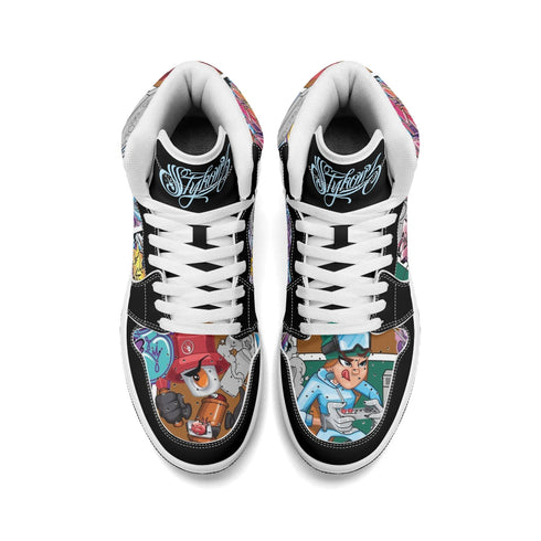 Metari 6T7 High Top Snekonz – Comic Stykonz 1 V2 | Hip - Hop Streetwear Kicks - Stykonz Graffiti Streetwear