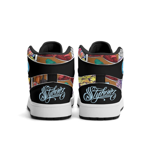 Metari 6T7 High Top Snekonz – Comic Stykonz 1 V2 | Hip - Hop Streetwear Kicks - Stykonz Graffiti Streetwear
