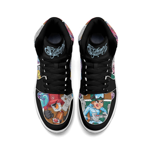 Metari 6T7 High Top Snekonz – Comic Stykonz 1 V2 | Hip - Hop Streetwear Kicks - Stykonz Graffiti Streetwear