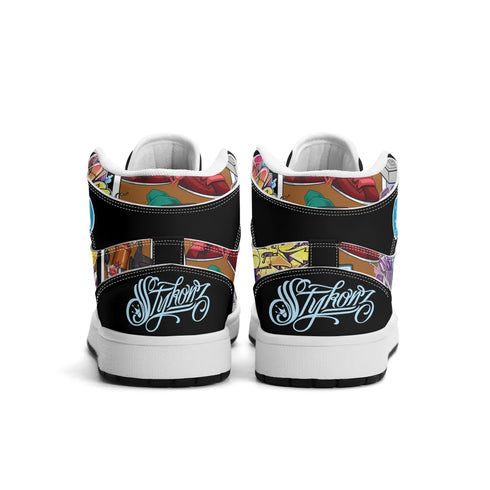 Metari 6T7 High Top Snekonz – Comic Stykonz 1 V2 | Hip - Hop Streetwear Kicks - Stykonz Graffiti Streetwear