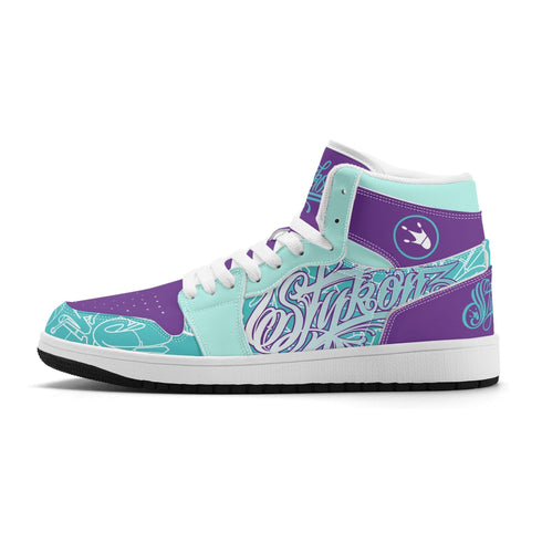 Metari 6T7 High Top Snekonz feat Stykonz Turquoise Mix Script | Hip Hop Streetwear Kicks - Stykonz Graffiti Streetwear