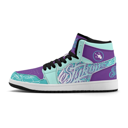 Metari 6T7 High Top Snekonz feat Stykonz Turquoise Mix Script | Hip Hop Streetwear Kicks - Stykonz Graffiti Streetwear