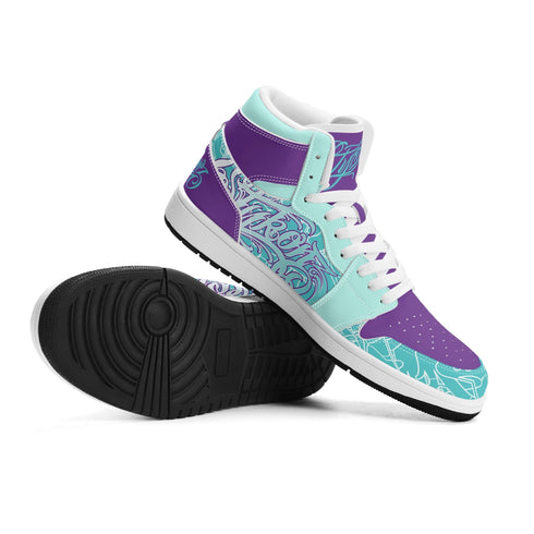 Metari 6T7 High Top Snekonz feat Stykonz Turquoise Mix Script | Hip Hop Streetwear Kicks - Stykonz Graffiti Streetwear
