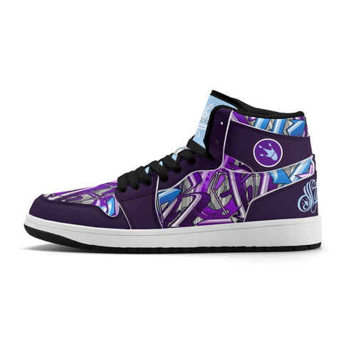 Metari 6T7 High Top Snekonz – Purple Wildstyle | Hip - Hop Streetwear Kicks - Stykonz Graffiti Streetwear