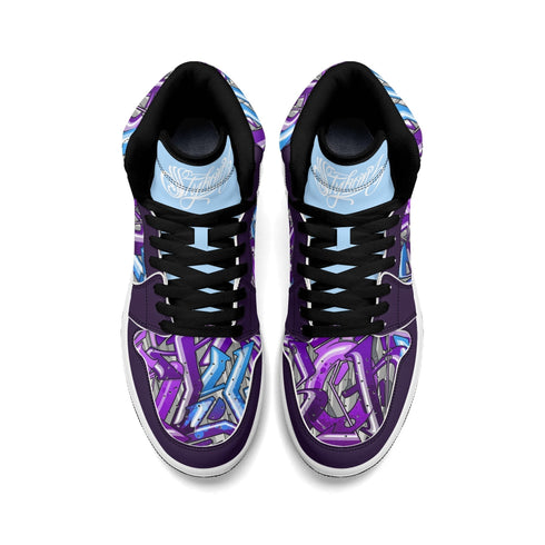 Metari 6T7 High Top Snekonz – Purple Wildstyle | Hip - Hop Streetwear Kicks - Stykonz Graffiti Streetwear