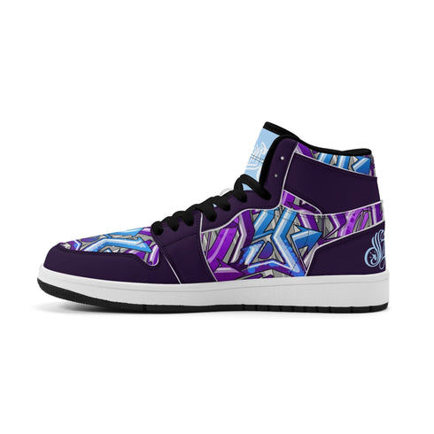 Metari 6T7 High Top Snekonz – Purple Wildstyle | Hip - Hop Streetwear Kicks - Stykonz Graffiti Streetwear