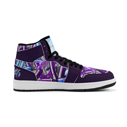 Metari 6T7 High Top Snekonz – Purple Wildstyle | Hip - Hop Streetwear Kicks - Stykonz Graffiti Streetwear
