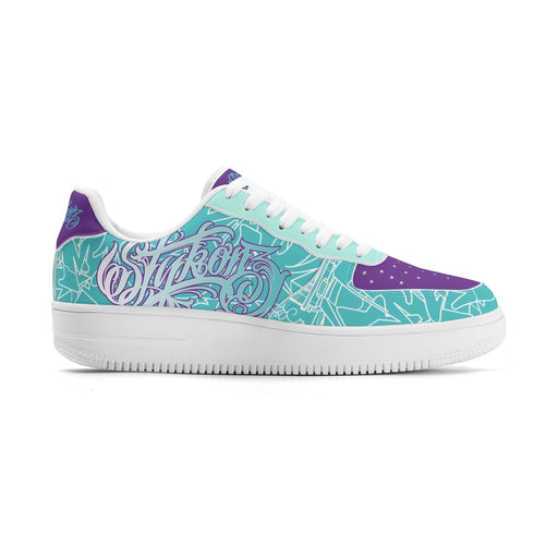 Metari 8T6 Low Top Snekonz feat Turquoise Mix Script | Hip - Hop Streetwear Sneakers - Stykonz Graffiti Streetwear