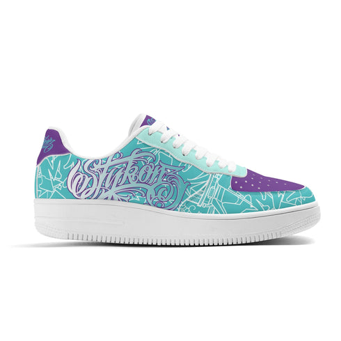 Metari 8T6 Low Top Snekonz feat Turquoise Mix Script | Hip - Hop Streetwear Sneakers - Stykonz Graffiti Streetwear
