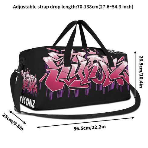 Sport Bag Duffle Gym Travel Bag feat Black Cherry Graffiti - Stykonz Graffiti Streetwear