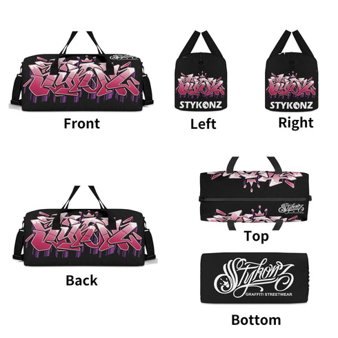 Sport Bag Duffle Gym Travel Bag feat Black Cherry Graffiti - Stykonz Graffiti Streetwear