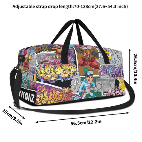 Sport Bag Duffle Gym Travel Bag feat Comic Stykonz 1 Graffiti - Stykonz Graffiti Streetwear