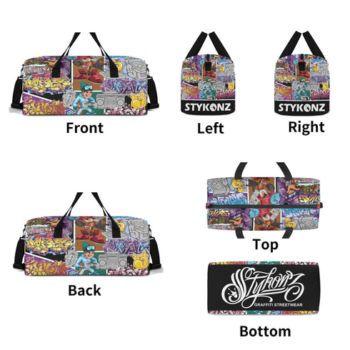 Sport Bag Duffle Gym Travel Bag feat Comic Stykonz 1 Graffiti - Stykonz Graffiti Streetwear