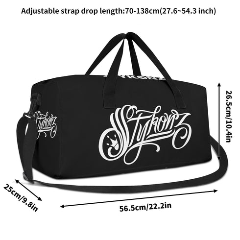 Sport Bag Duffle Gym Travel Bag feat Scriptkonz Stykonz BW Graffiti - Stykonz Graffiti Streetwear