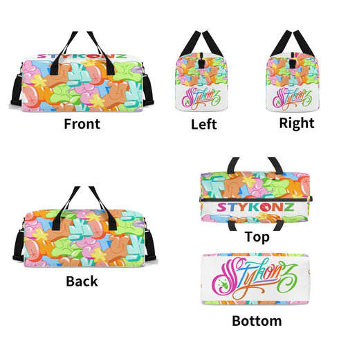 Sport Bag Duffle Gym Travel Bag feat Stykonz Candy Bubble Graffiti - Stykonz Graffiti Streetwear