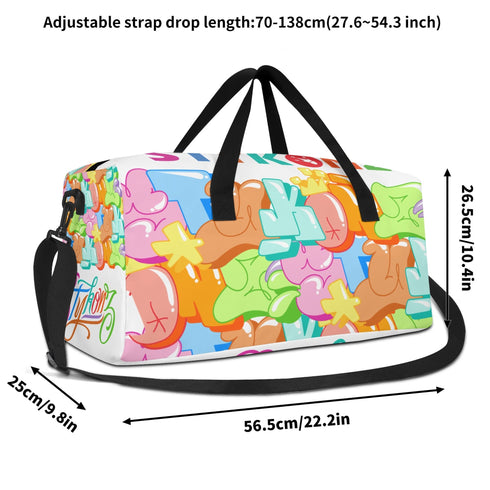 Sport Bag Duffle Gym Travel Bag feat Stykonz Candy Bubble Graffiti - Stykonz Graffiti Streetwear