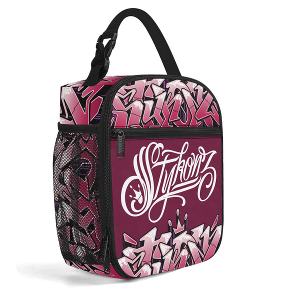 Teacher Creative Student Professional Insulated Lunch Box feat Black Cherry Graffiti - Stykonz Graffiti Streetwear