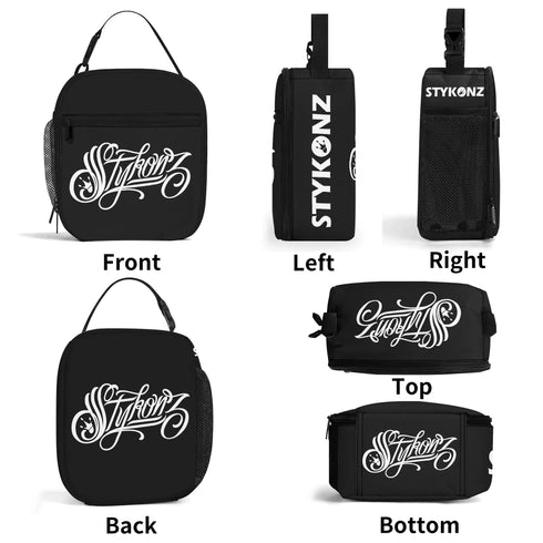 Teacher Creative Student Professional Insulated Lunch Box feat Scriptkonz Stykonz Graffiti BW - Stykonz Graffiti Streetwear