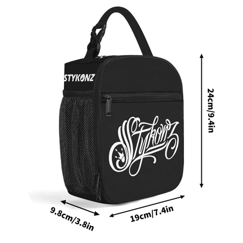 Teacher Creative Student Professional Insulated Lunch Box feat Scriptkonz Stykonz Graffiti BW - Stykonz Graffiti Streetwear